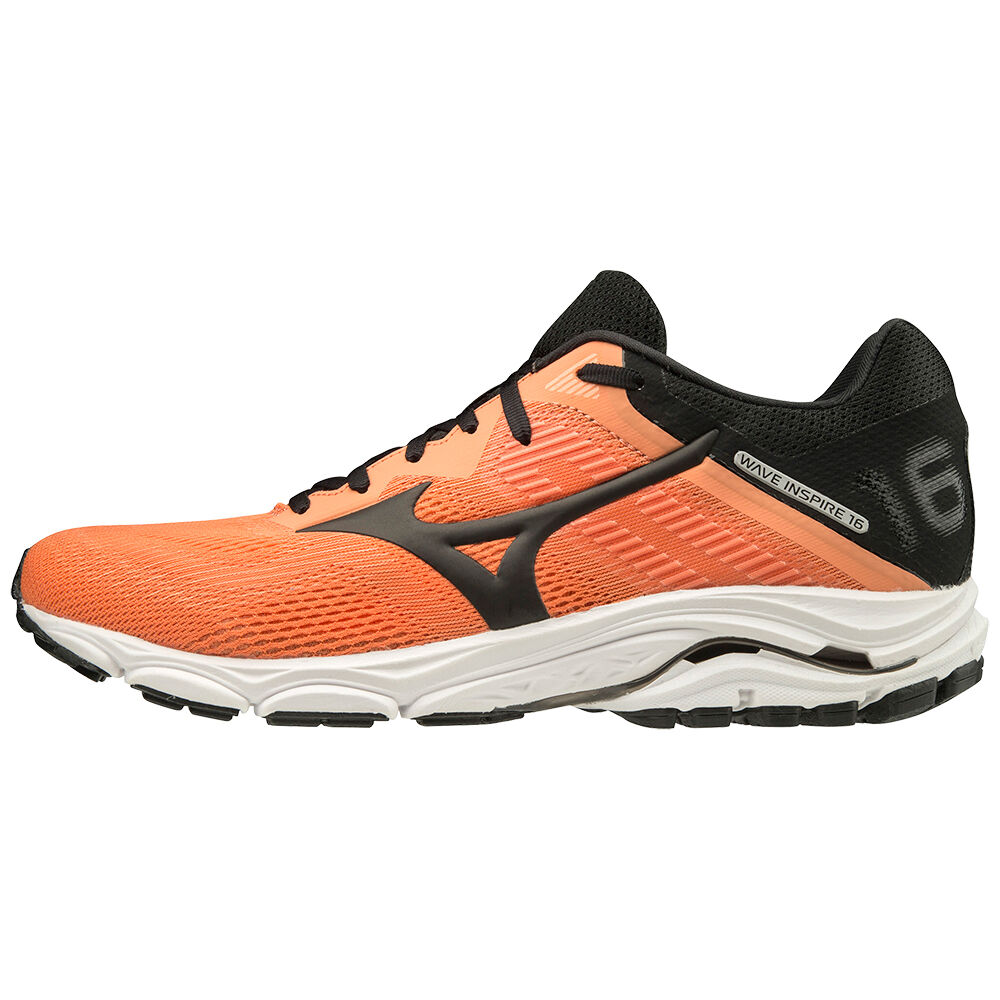 Mens Mizuno Wave Inspire 16 Running Shoes Orange/Black Philippines (YRLSBU184)